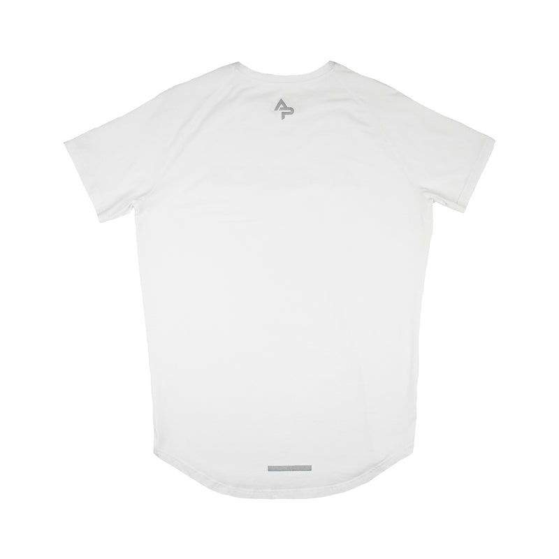 White curved split hem t shirt - At Peace Athletics